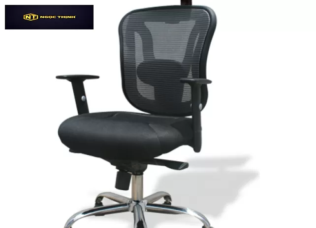 Ghế lưới lãnh đạo cao cấp khung tựa nhựa, dùng chân mạ, tay nhựa có ốp tay PU mềm GL303